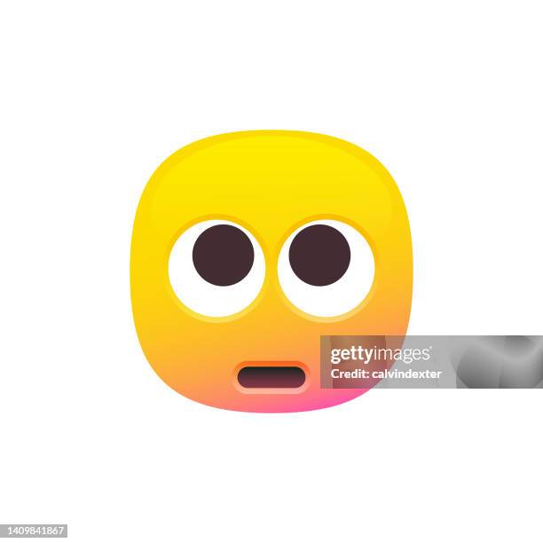 emoticon cute color gradient - uncertainty forecasting stock illustrations