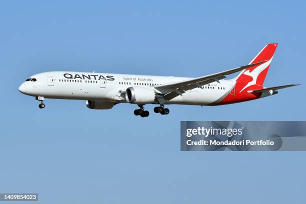 Boeing 787 Dreamliner Qantas Airlines. Aircraft to Fiumicino Leonardo da Vinci Airport. Fiumicino , July 14th, 2022