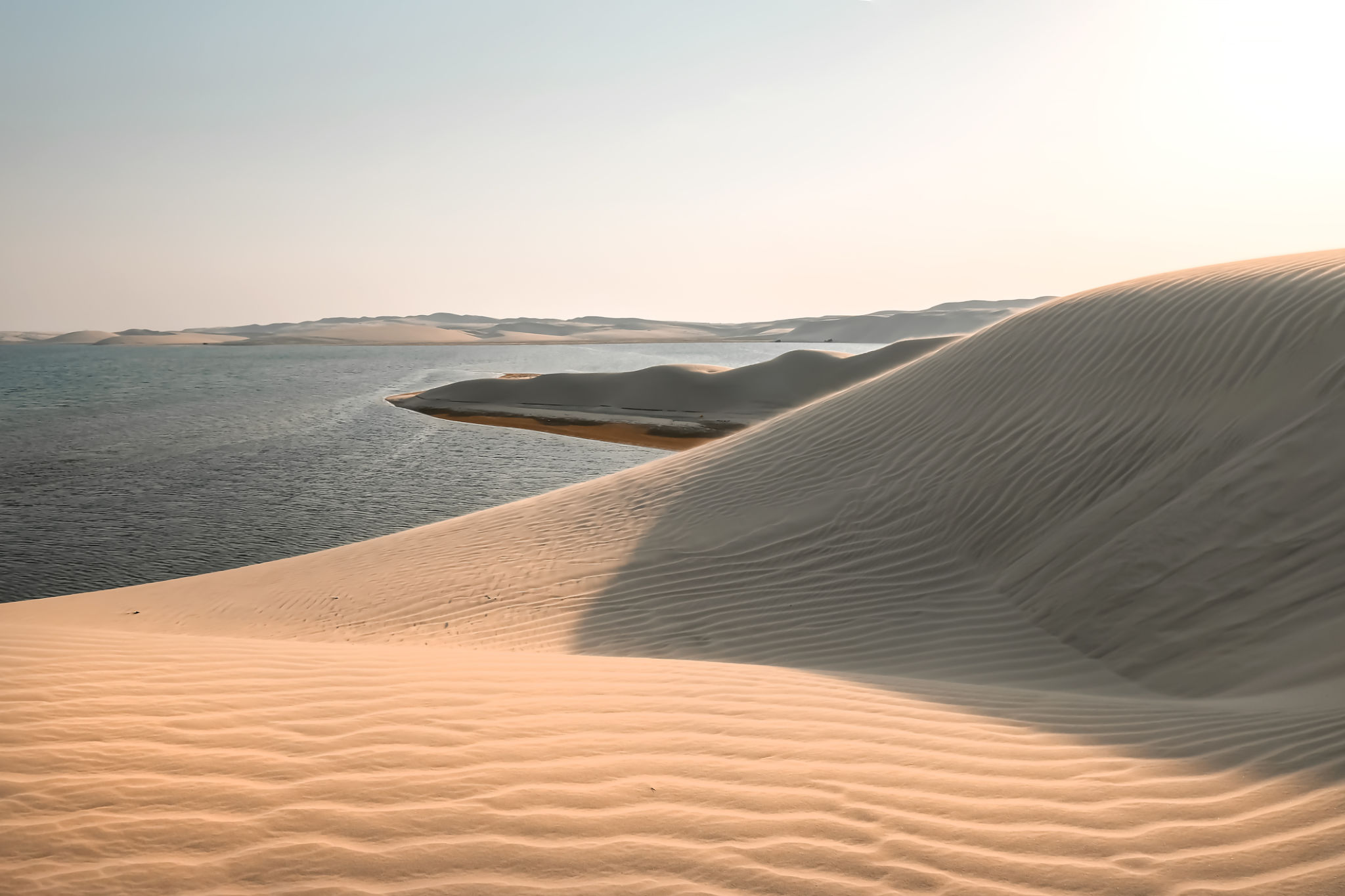 Desert in Qatar, sealine landscape during sunset Desert in Qatar, sealine landscape during sunset