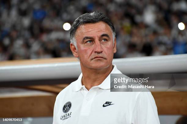 Head coach Christophe Galtier of Paris Saint-Germain is seen prior to the preseason friendly match between Paris Saint-Germain and Kawasaki Frontale...