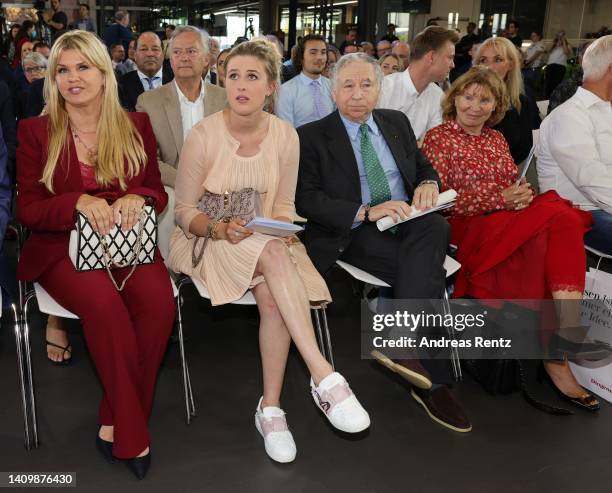 Corinna Schumacher, wife of former Formula One champion Michael Schumacher with her daughter Gina Schumacher and Jean Todt attend the awarding of the...