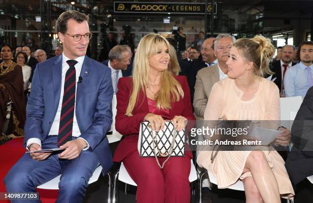 Hendrik Wüst, CDU premier of North Rhine-Westphalia, Corinna Schumacher, wife of former Formula One champion Michael Schumacher with her daughter...