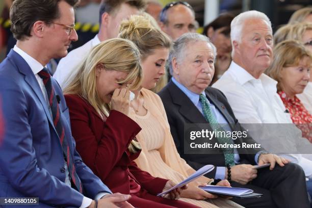 Hendrik Wüst, CDU premier of North Rhine-Westphalia, Corinna Schumacher, wife of former Formula One champion Michael Schumacher and her daughter Gina...