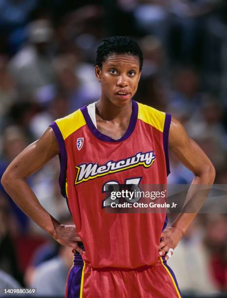 Brandy Reed, Forward for the Phoenix Mercury looks on during the WNBA Western Conference basketball game against the Seattle Storm on 28th July 2000...