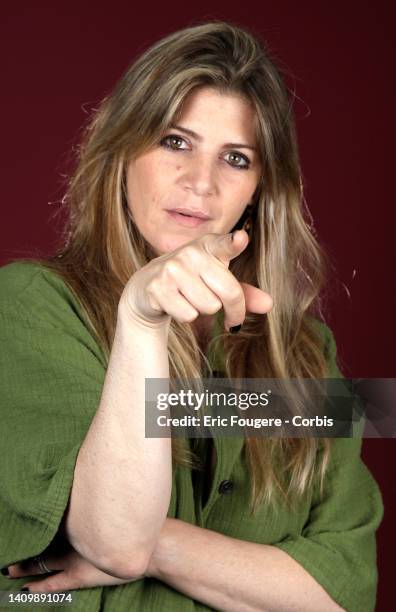 Wife of Benjam in Castaldi, Aurore Aleman poses during a portrait session in Paris, France on .