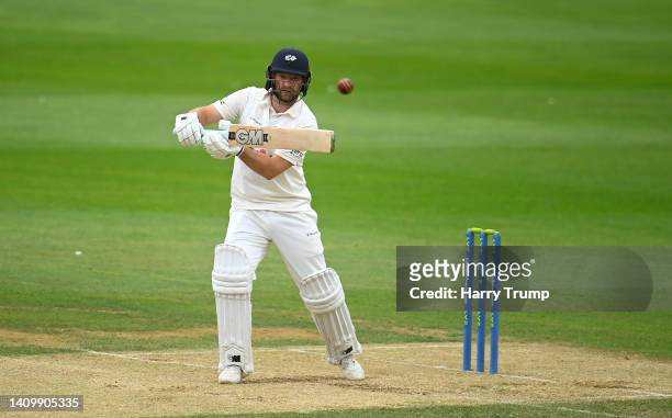 Adam Lyth of Yorkshire plays a shot during Day Two of the LV= Insurance County Championship match between Somerset and Yorkshire at The Cooper...
