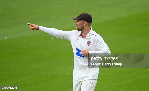 Jack Leach of Somerset looks on during Day Two of the LV= Insurance County Championship match between Somerset and Yorkshire at The Cooper Associates...