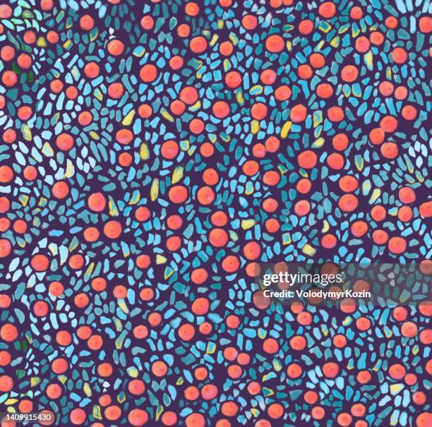 stylized background based on fruit tree ornament - impressionism stock illustrations