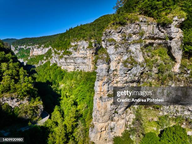 gorges du rio sourd canyon in the vercors natural park, france - rhone alpes photos et images de collection