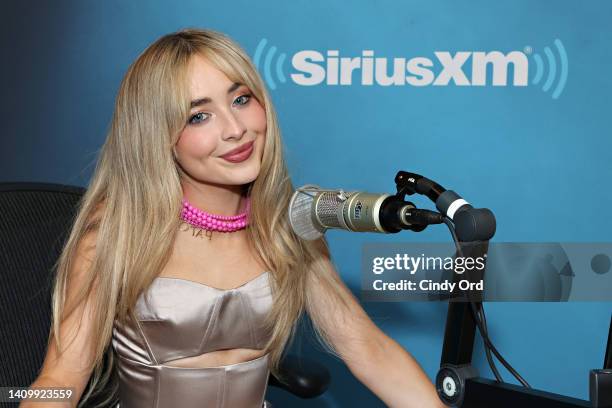 Sabrina Carpenter visits the SiriusXM Studios on July 20, 2022 in New York City.