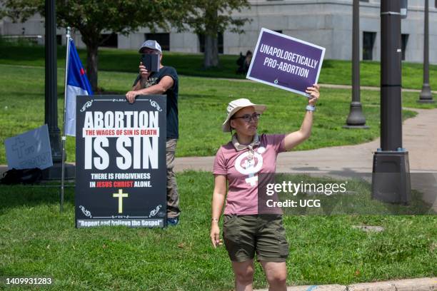 St. Paul, Minnesota. July 17, 2022. Thousands march and rally in support of legal abortion access after the U.S. Supreme court overturned the federal...