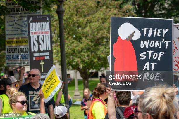 St. Paul, Minnesota. July 17, 2022. Thousands march and rally in support of legal abortion access after the U.S. Supreme court overturned the federal...