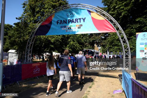 Activity from the fan zone during the UEFA Women's EURO 2022 Fan and Spectator Experience - Brighton on July 20, 2022 in Brighton, England. This...