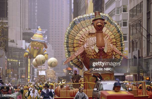 Pictured: The Turkey float with the Big Bird balloon in the background during the 1999 Macy's Thanksgiving Day Parade -- Photo by: Craig...