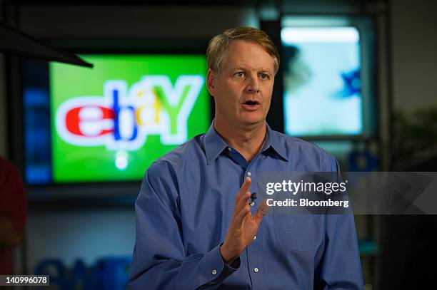 John J. Donahoe, president and chief executive officer of EBay Inc., speaks during an interview at the company's headquarters in San Jose,...