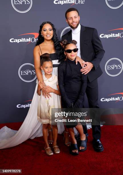 Ryan Carson Curry, Ayesha Curry, Riley Elizabeth Curry, and Stephen Curry attend the 2022 ESPYs at Dolby Theatre on July 20, 2022 in Hollywood,...