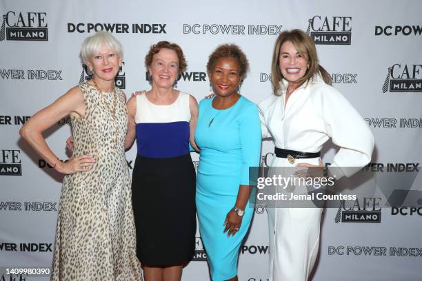 Joanna Coles, Dr. Christine Grady, NIH Bioethics Chief, DeDe Lea and Teresa Carlson attend 2022 DC Power Index Prize Lunch hosted by Joanna Coles,...