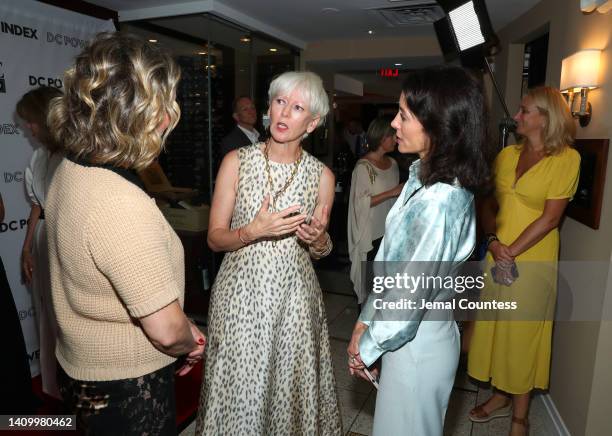 Melora Hardin, Joanna Coles and Kris Coratti attend 2022 DC Power Index Prize Lunch hosted by Joanna Coles, Teresa Carlson and DeDe Lea at Cafe...