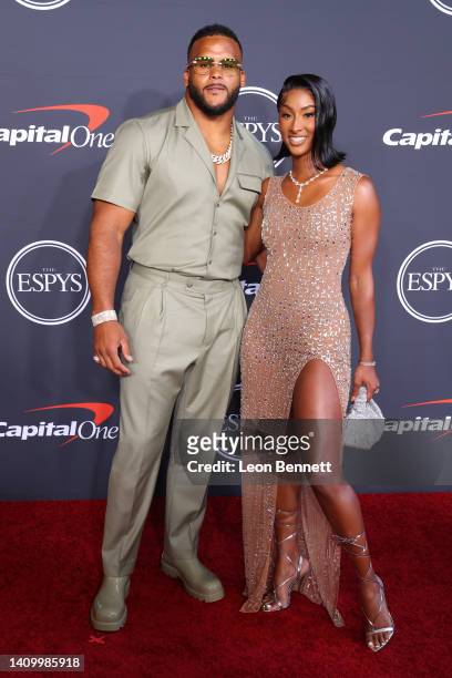 Aaron Donald and Erica Donald attend the 2022 ESPYs at Dolby Theatre on July 20, 2022 in Hollywood, California.