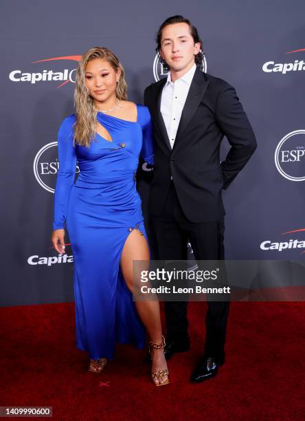 Chloe Kim and guest attend the 2022 ESPYs at Dolby Theatre on July 20, 2022 in Hollywood, California.
