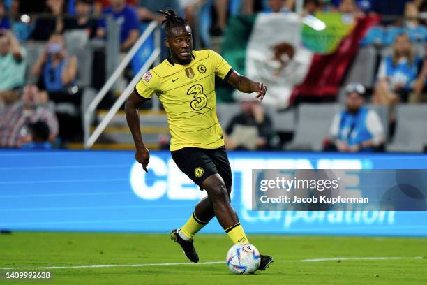 Michy Batshuayi of Chelsea runs with the ball during the Pre-Season Friendly match between Chelsea FC and Charlotte FC at Bank of America Stadium on...