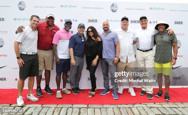 Joe Schoen, Howard Cross, Hisham Tawq, Adam Schefter, MJ Pedone, Mike DelGuidice, Big Daddy Rich Salgado, Brian Baldinger and Jim Trotter attend 2022...