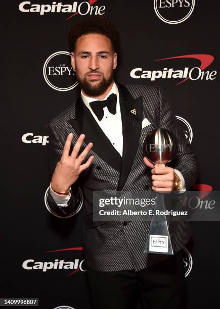 Klay Thompson, winner of Best Comeback Athlete, attends the 2022 ESPYs at Dolby Theatre on July 20, 2022 in Hollywood, California.