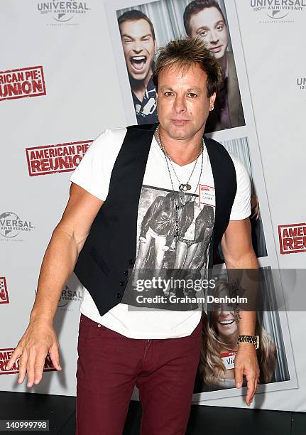 Warwick Capper arrives at the Australian premiere of "American Pie: Reunion" on March 7, 2012 in Melbourne, Australia.