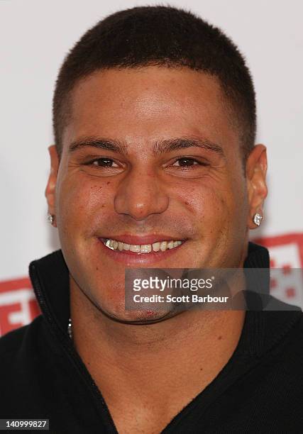 Ronnie Magro Ortiz of 'Jersey Shore' arrives at the Australian premiere of "American Pie: Reunion" on March 7, 2012 in Melbourne, Australia.