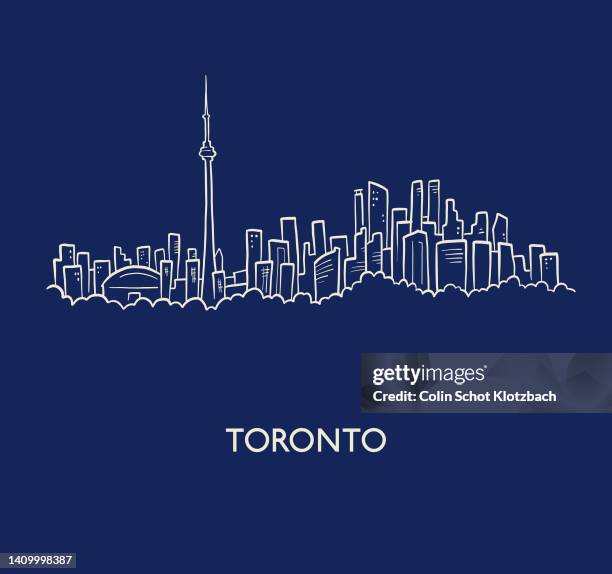 stockillustraties, clipart, cartoons en iconen met toronto skyline - toronto