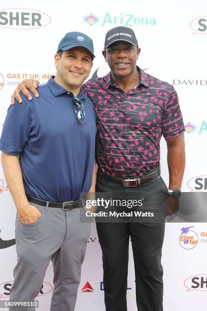 Adam Schefter and Victor Green attend 2022 Big Daddy Celebrity Golf Classic at Oheka Castle on July 18, 2022 in Huntington, New York.