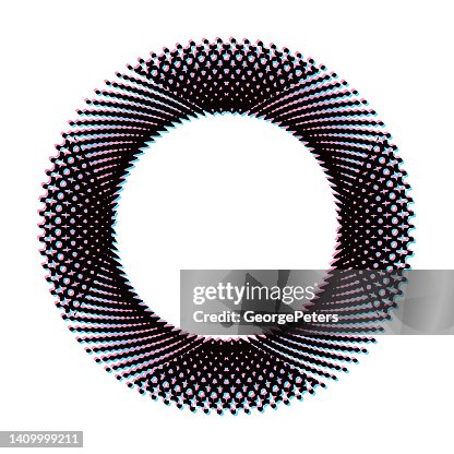 Torus shape with half tone pattern with Glitch Technique Torus shape with half tone pattern with Glitch Technique
