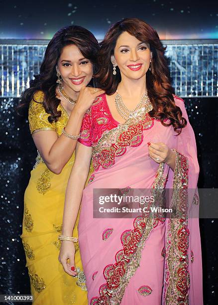 Bollywood actress Madhuri Dixit-Nene unveils her new wax figure at Madame Tussauds, on March 7, 2012 in London, England.