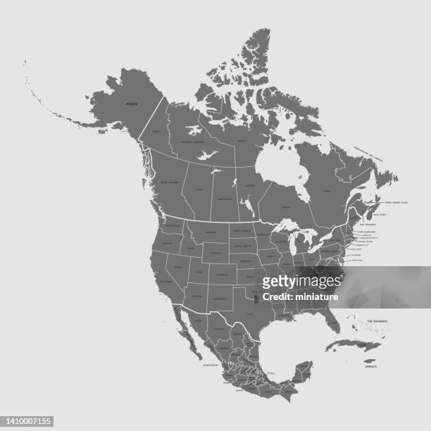 stockillustraties, clipart, cartoons en iconen met north america map - north america