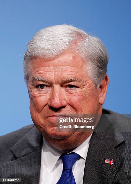 Haley Barbour, former governor of Mississippi, smiles at the 2012 CERAWEEK conference in Houston, Texas, U.S., on Friday, March 9, 2012. CERAWEEK, a...