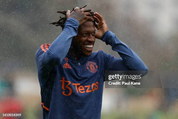 Fred of Manchester United looks on during a Manchester United training session at the WACA on July 21, 2022 in Perth, Australia.