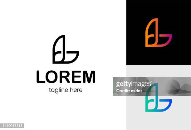 letter l logo set - letter l stock illustrations