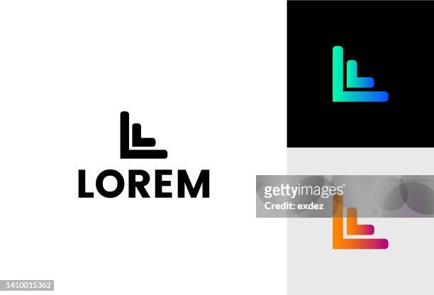 letter l logo set - letter l stock illustrations
