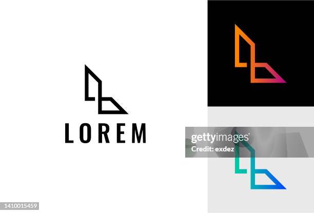 buchstaben l logo set - monogramm stock-grafiken, -clipart, -cartoons und -symbole