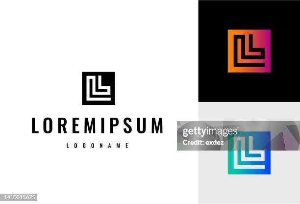 buchstaben l logo set - initials stock-grafiken, -clipart, -cartoons und -symbole