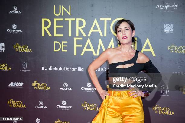 Stephanie Salas poses for a photo on the red carpet during the premiere of "Un Retrato De Familia" at Cinemex Antara Polanco on July 20, 2022 in...