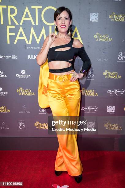 Stephanie Salas poses for a photo on the red carpet during the premiere of "Un Retrato De Familia" at Cinemex Antara Polanco on July 20, 2022 in...