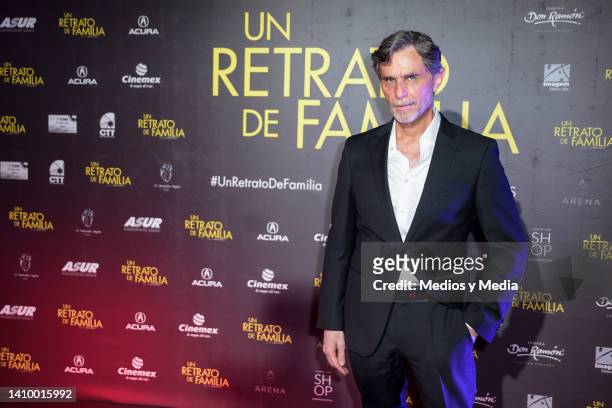 Humberto Zurita poses for a photo on the red carpet during the premiere of "Un Retrato De Familia" at Cinemex Antara Polanco on July 20, 2022 in...