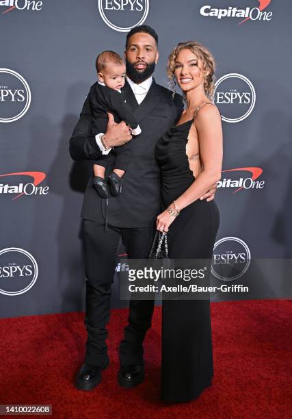 Zydn Beckham, Odell Beckham Jr. And Lauren Wood attend the 2022 ESPYs at Dolby Theatre on July 20, 2022 in Hollywood, California.