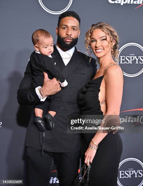 Zydn Beckham, Odell Beckham Jr. And Lauren Wood attend the 2022 ESPYs at Dolby Theatre on July 20, 2022 in Hollywood, California.
