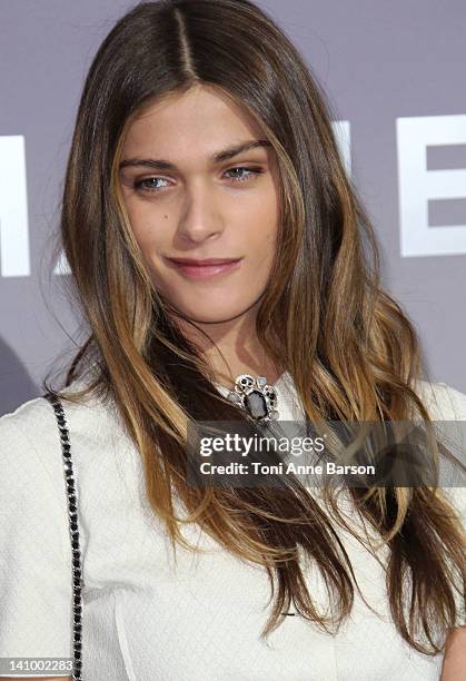 Elisa Sednaoui attends the Chanel Ready-To-Wear Fall/Winter 2012 show as part of Paris Fashion Week at Grand Palais on March 6, 2012 in Paris, France.