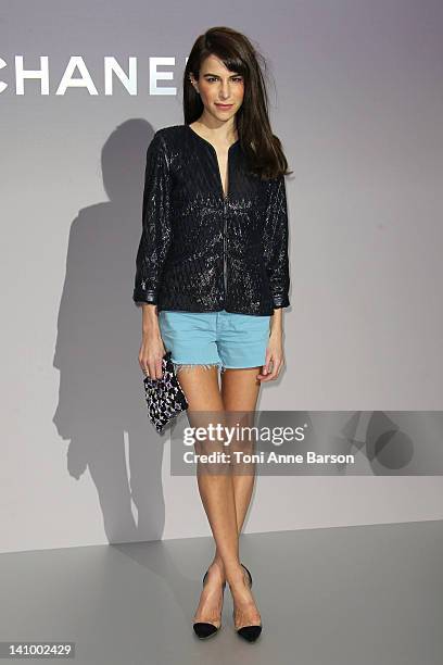 Caroline Sieber attends the Chanel Ready-To-Wear Fall/Winter 2012 show as part of Paris Fashion Week at Grand Palais on March 6, 2012 in Paris,...