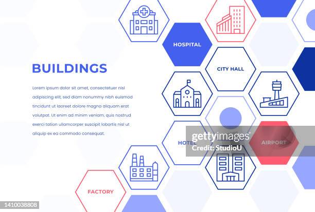 buildings web banner concepts - air force base stock illustrations