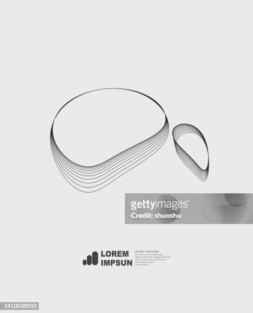 abstract black and white curve circle line pattern background - organic shapes stock illustrations
