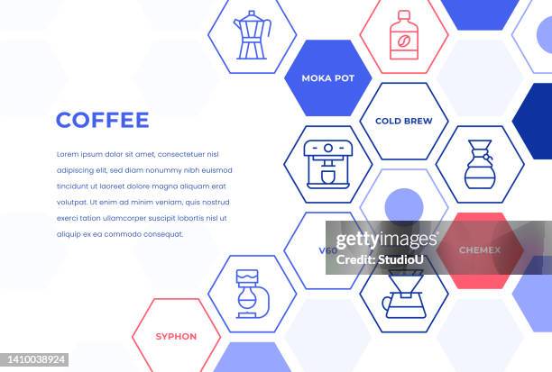 coffee web banner concepts - cold brew stock illustrations